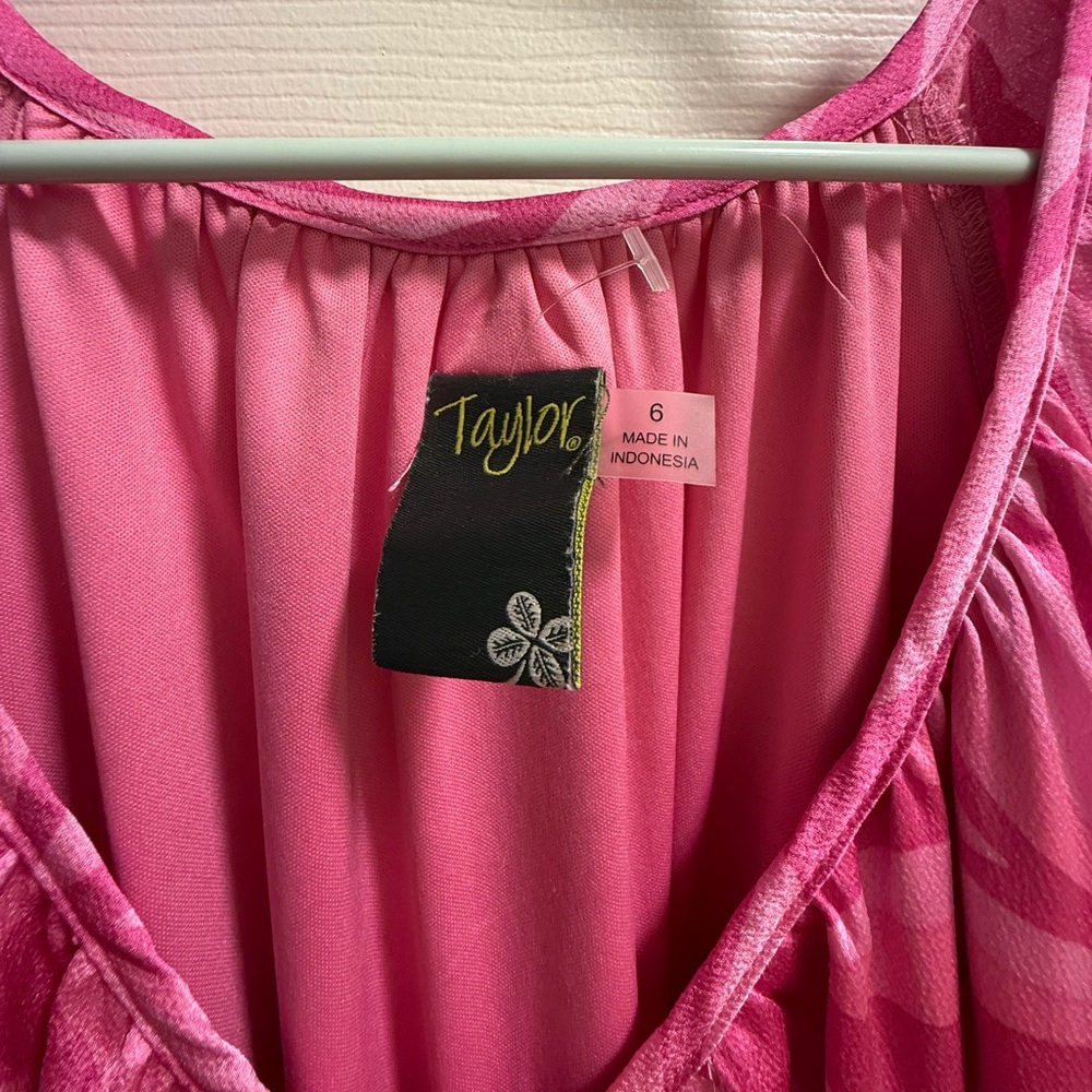 Taylor - Pink Swirl Print Midi Dress – Size 6 - Picture 3 of 5